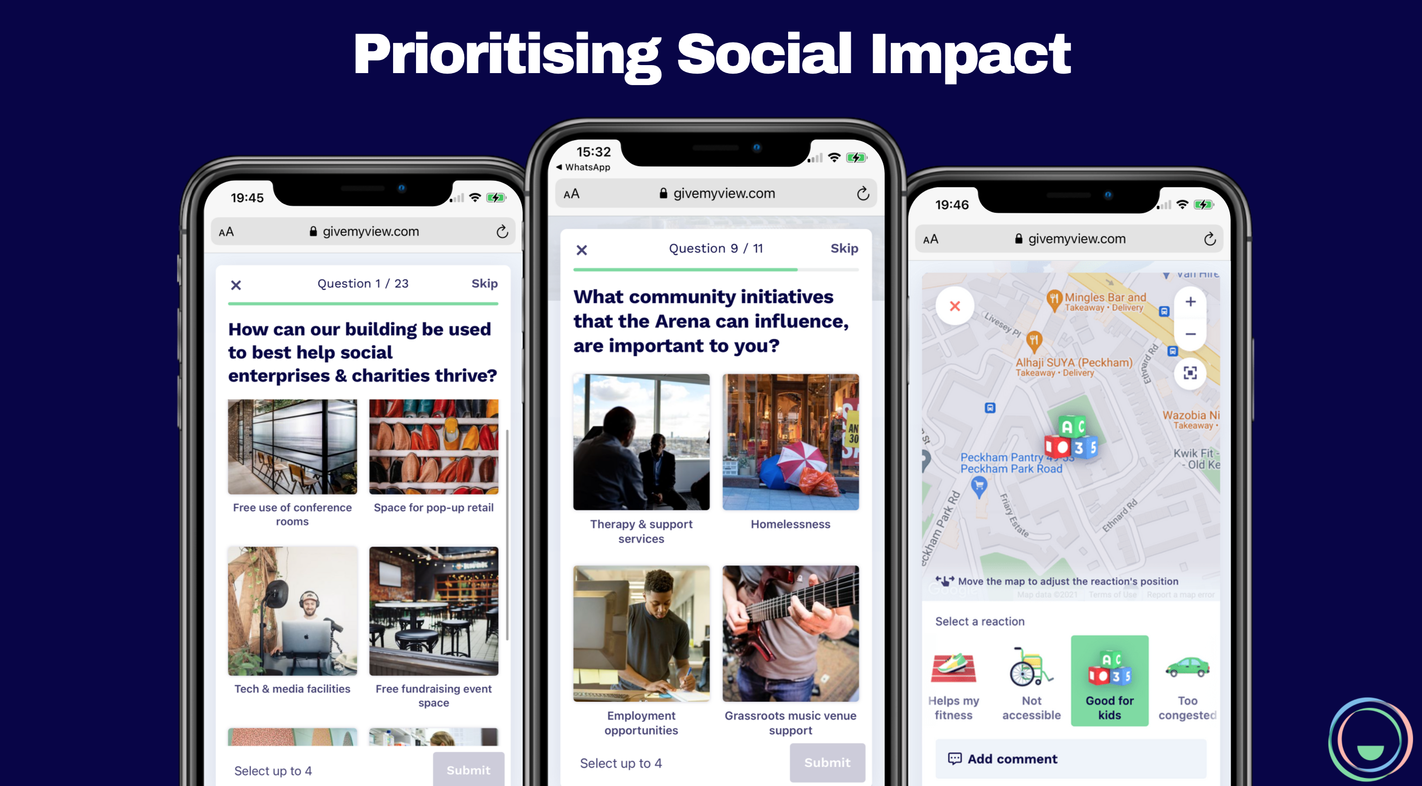 screenshot of Give My View